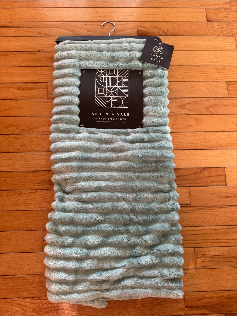 Soft Ribbed Throw Blanket in Light Teal
